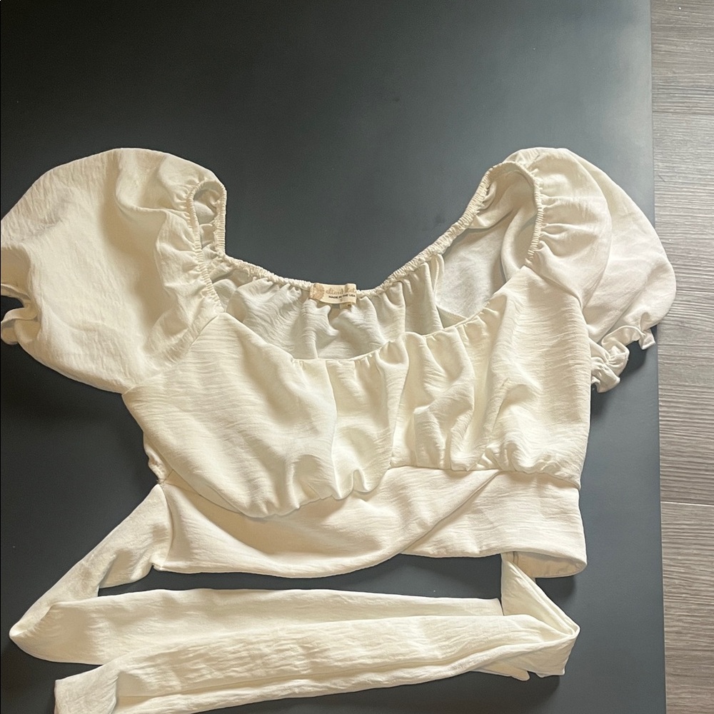 Altar'd State Cream Puff Sleeve Blouse